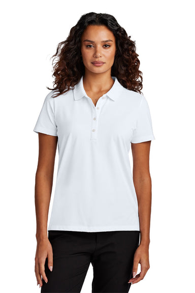 Mercer+Mettle MM1005 Womens Moisture Wicking Short Sleeve Polo Shirt White Model Front