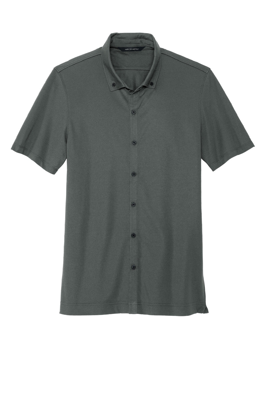 Mercer+Mettle MM1006 Moisture Wicking Short Sleeve Button Down Shirt Anchor Grey Flat Front