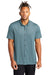 Mercer+Mettle MM1006 Mens Moisture Wicking Short Sleeve Button Down Shirt Heather Parisian Blue Model Front