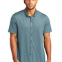 Mercer+Mettle Mens Moisture Wicking Short Sleeve Button Down Shirt - Heather Parisian Blue