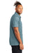 Mercer+Mettle MM1006 Mens Moisture Wicking Short Sleeve Button Down Shirt Heather Parisian Blue Model Side