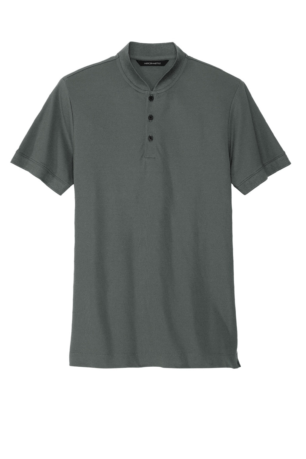 Mercer+Mettle MM1008 Moisture Wicking Short Sleeve Henley T-Shirt Anchor Grey Flat Front