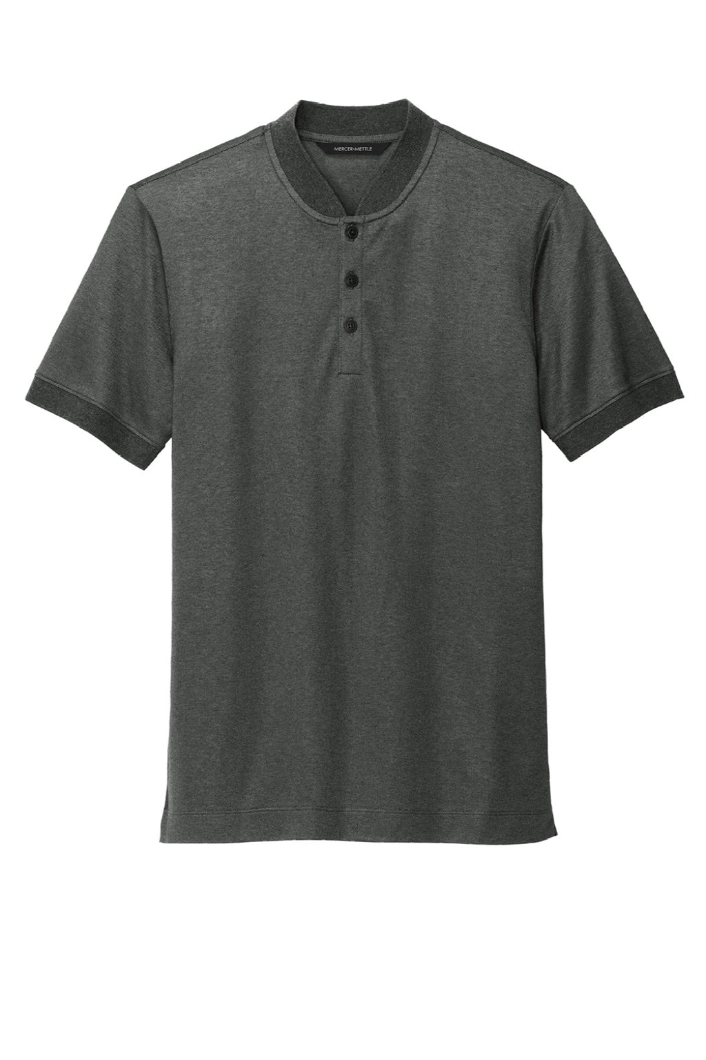 Mercer+Mettle MM1008 Moisture Wicking Short Sleeve Henley T-Shirt Heather Anchor Grey Flat Front