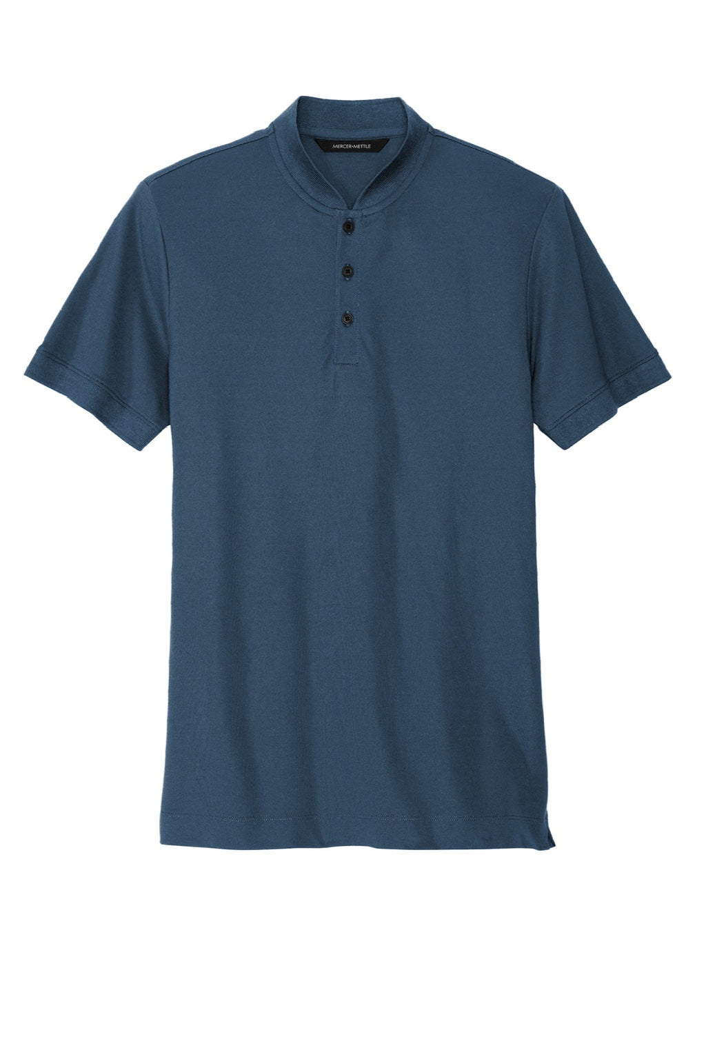 Mercer+Mettle MM1008 Moisture Wicking Short Sleeve Henley T-Shirt Insignia Blue Flat Front