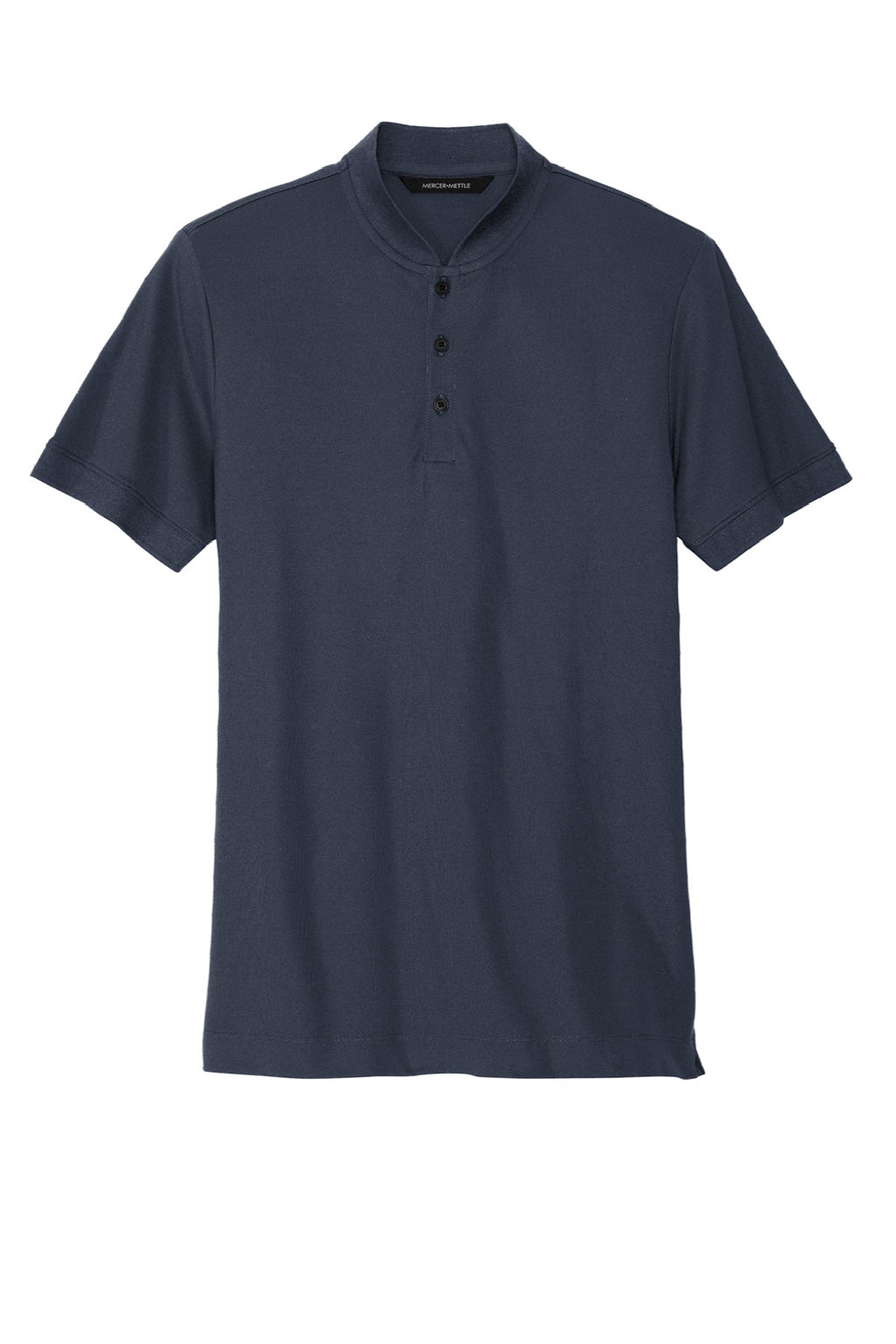 Mercer+Mettle MM1008 Moisture Wicking Short Sleeve Henley T-Shirt Night Navy Blue Flat Front