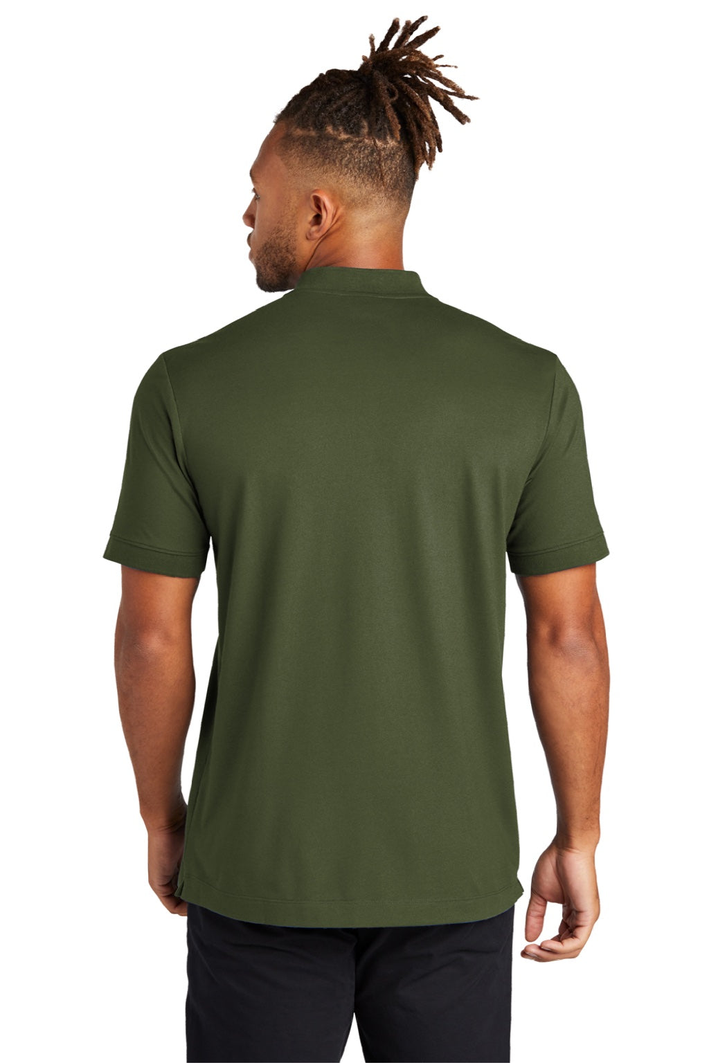 Mercer+Mettle MM1008 Mens Moisture Wicking Short Sleeve Henley T-Shirt Townsend Green Model Back