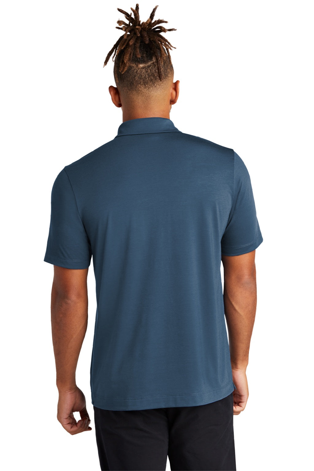 Mercer+Mettle MM1014 Mens Moisture Wicking Short Sleeve Polo Shirt Insignia Blue Model Back