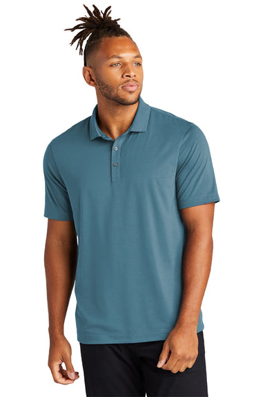 Mercer+Mettle MM1014 Mens Moisture Wicking Short Sleeve Polo Shirt Parisian Blue Model Front