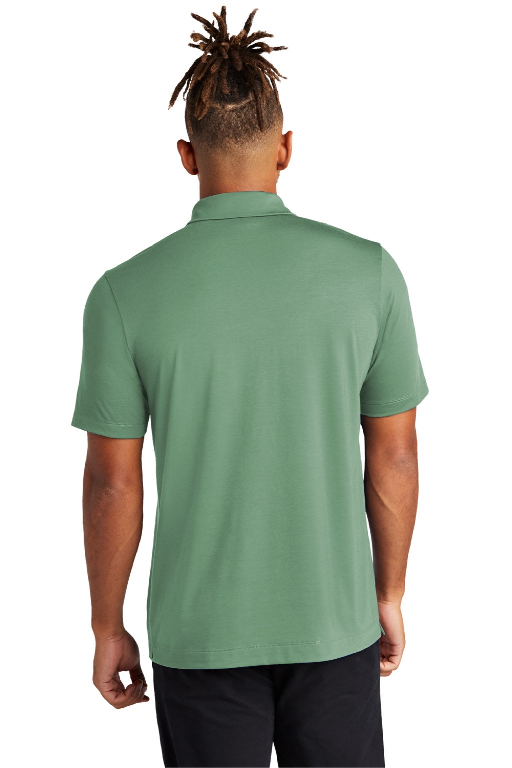 Mercer+Mettle MM1014 Mens Moisture Wicking Short Sleeve Polo Shirt Sage Green Model Back