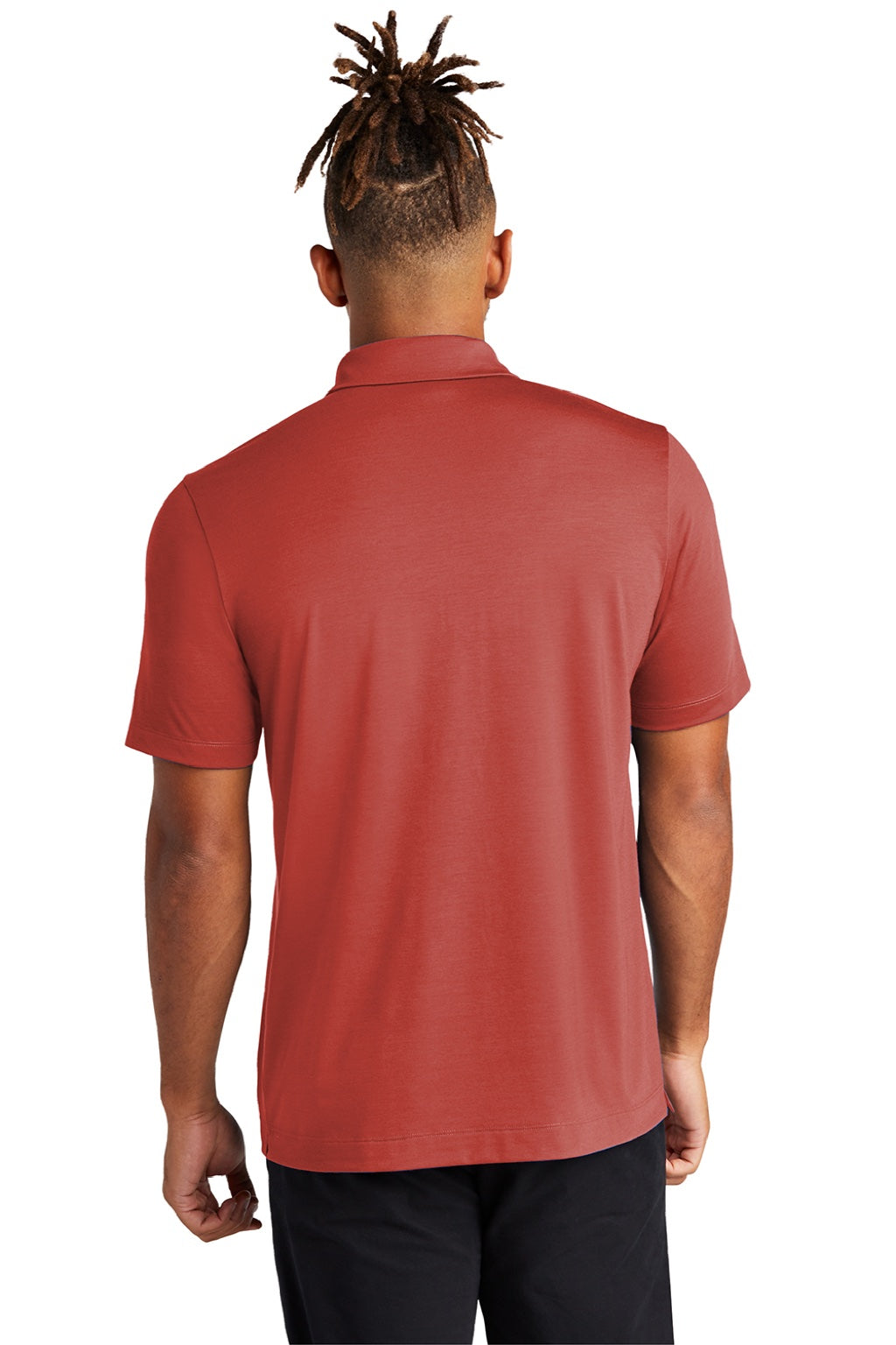 Mercer+Mettle MM1014 Mens Moisture Wicking Short Sleeve Polo Shirt Terracotta Model Back