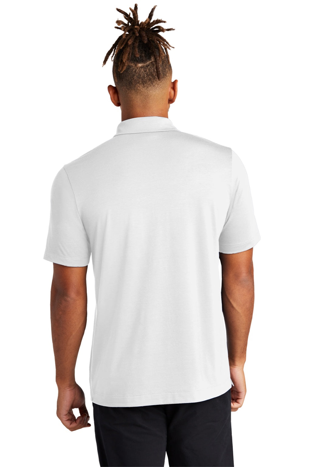 Mercer+Mettle MM1014 Mens Moisture Wicking Short Sleeve Polo Shirt White Model Back