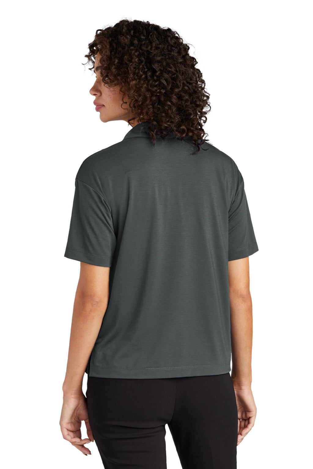 Mercer+Mettle MM1015 Womens Moisture Wicking Short Sleeve Polo Shirt Anchor Grey Model Back