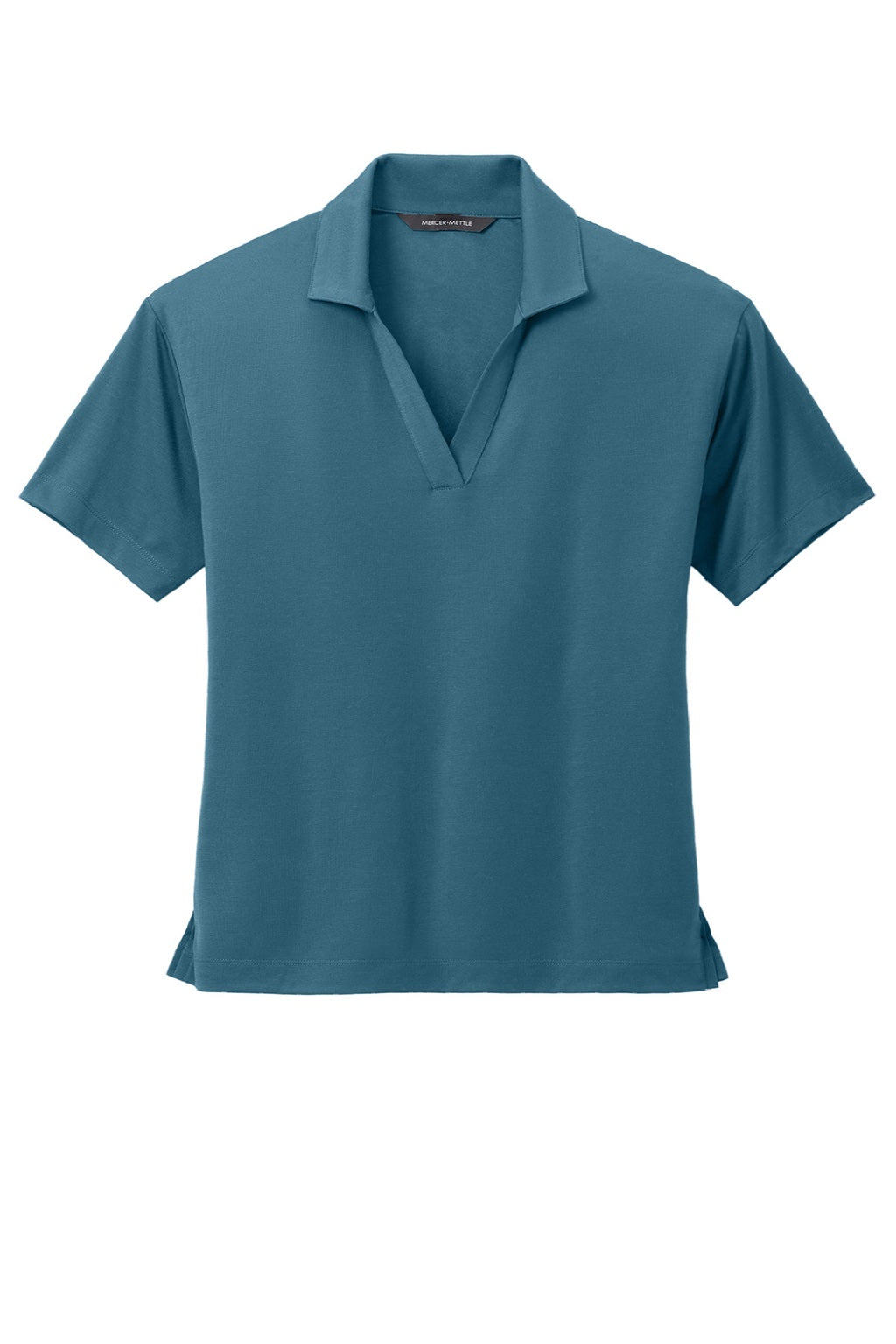 Mercer+Mettle MM1015 Moisture Wicking Short Sleeve Polo Shirt Parisian Blue Flat Front
