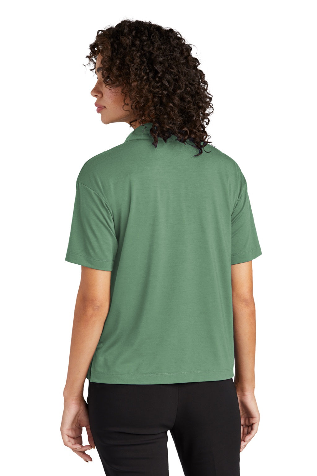 Mercer+Mettle MM1015 Womens Moisture Wicking Short Sleeve Polo Shirt Sage Green Model Back