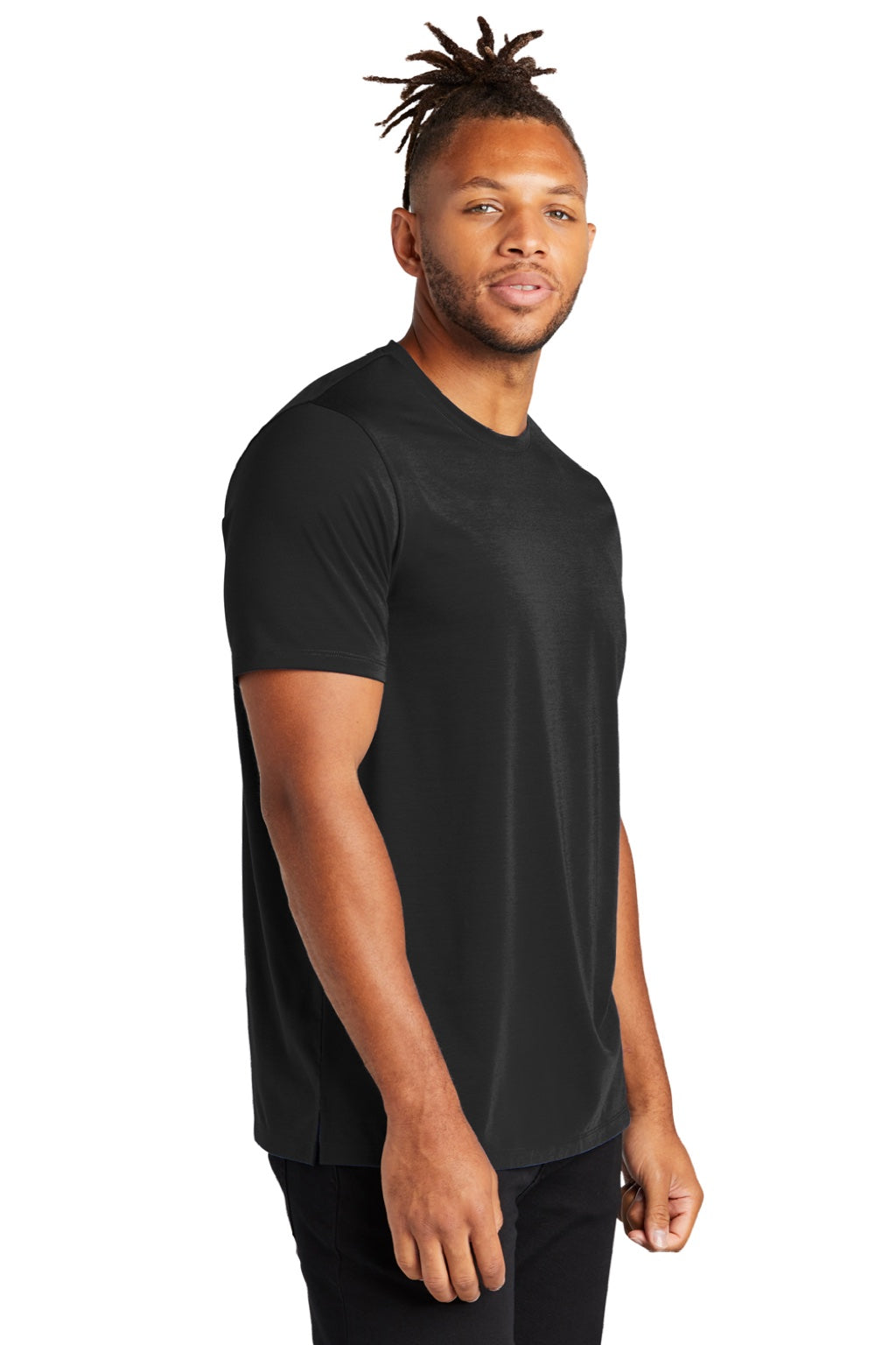 Mercer+Mettle MM1016 Mens Moisture Wicking Short Sleeve Crewneck T-Shirt Deep Black Model 3Q