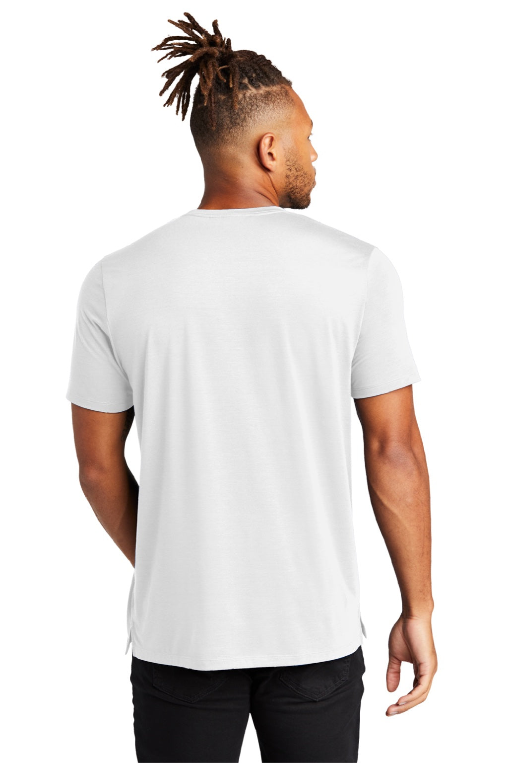 Mercer+Mettle MM1016 Mens Moisture Wicking Short Sleeve Crewneck T-Shirt White Model Back