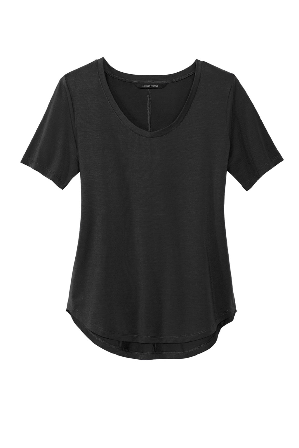 Mercer+Mettle MM1017 Moisture Wicking Short Sleeve Scoop Neck T-Shirt Deep Black Flat Front