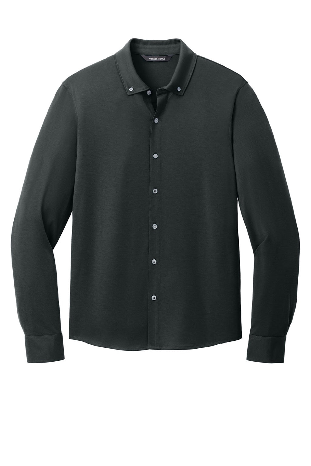 Mercer+Mettle MM1018 Mens Moisture Wicking Long Sleeve Button Down Shirt Anchor Grey Flat Front