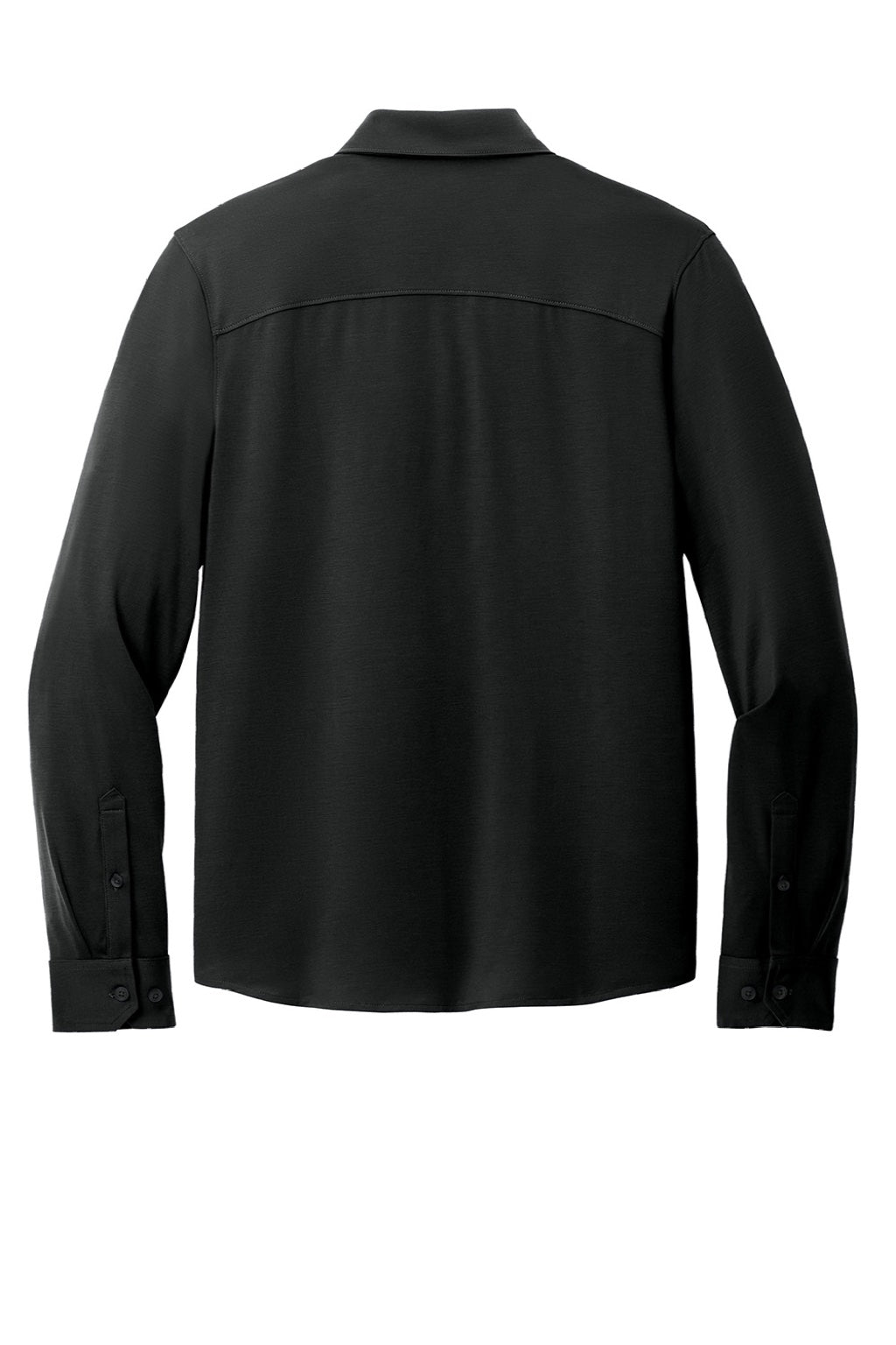 Mercer+Mettle MM1018 Mens Moisture Wicking Long Sleeve Button Down Shirt Deep Black Flat Back