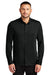 Mercer+Mettle MM1018 Mens Moisture Wicking Long Sleeve Button Down Shirt Deep Black Model Front
