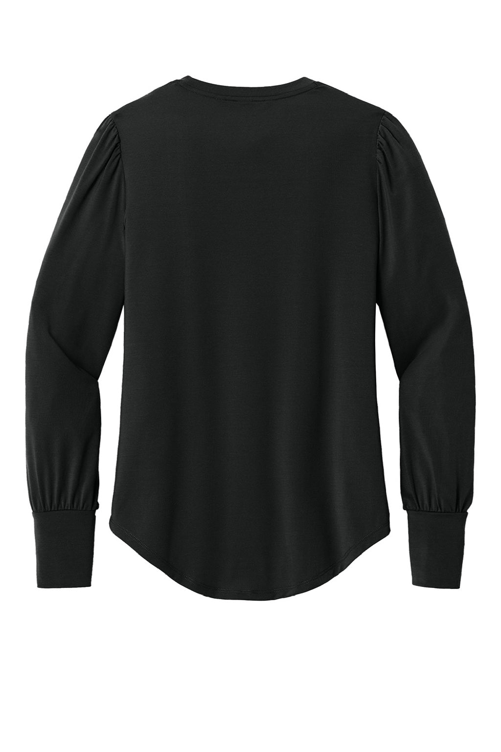 Mercer+Mettle MM1019 Womens Moisture Wicking Stretch Jersey Long Sleeve Blouson Top Deep Black Flat Back