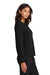 Mercer+Mettle MM1019 Womens Moisture Wicking Stretch Jersey Long Sleeve Blouson Top Deep Black Model Side