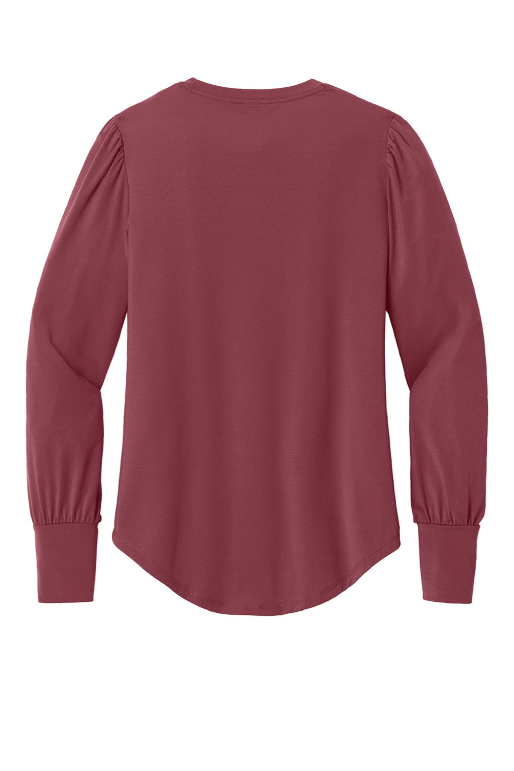 Mercer+Mettle MM1019 Womens Moisture Wicking Stretch Jersey Long Sleeve Blouson Top Rosewood Red Flat Back