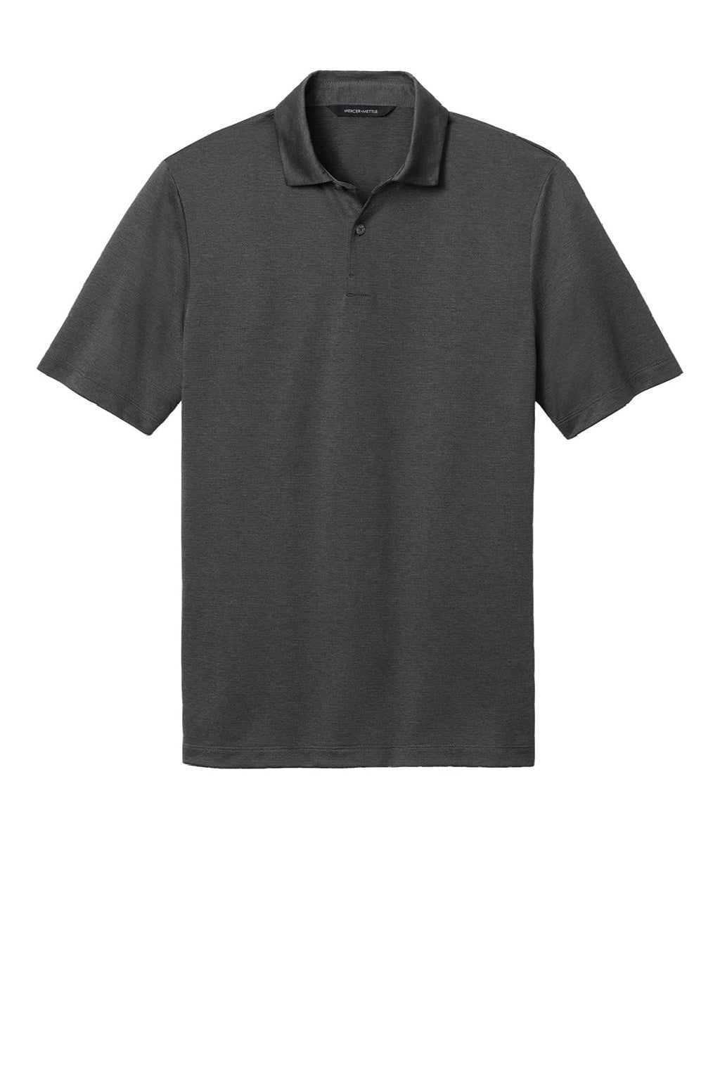 Mercer+Mettle MM1020 Mens Recharge Moisture Wicking Short Sleeve Polo Shirt Heather Anchor Grey Flat Front