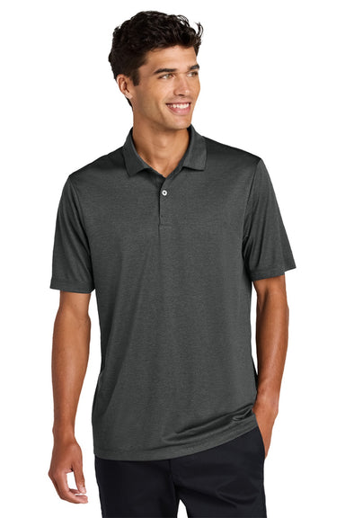 Mercer+Mettle MM1020 Mens Recharge Moisture Wicking Short Sleeve Polo Shirt Heather Anchor Grey Model Front