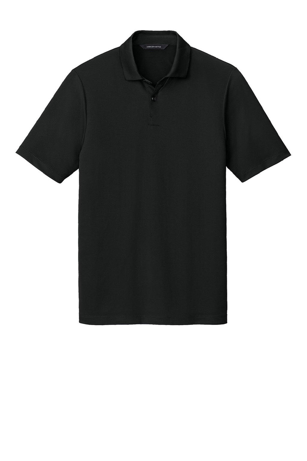 Mercer+Mettle MM1020 Mens Recharge Moisture Wicking Short Sleeve Polo Shirt Deep Black Flat Front