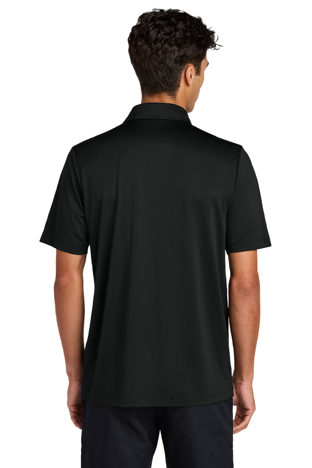 Mercer+Mettle MM1020 Mens Recharge Moisture Wicking Short Sleeve Polo Shirt Deep Black Model Back