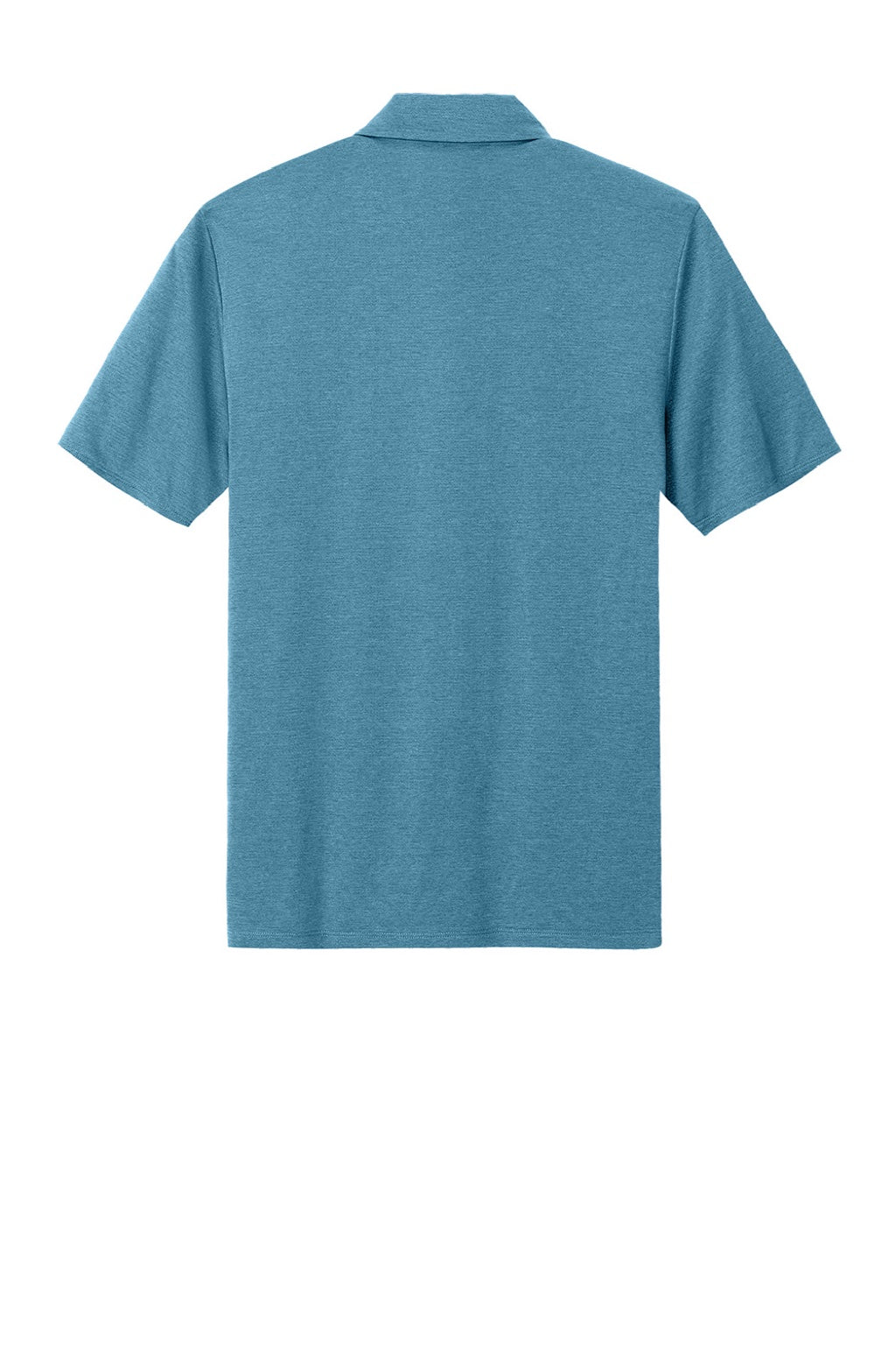 Mercer+Mettle MM1020 Mens Recharge Moisture Wicking Short Sleeve Polo Shirt Heather Harbor Blue Flat Back