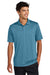 Mercer+Mettle MM1020 Mens Recharge Moisture Wicking Short Sleeve Polo Shirt Heather Harbor Blue Model Front