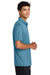 Mercer+Mettle MM1020 Mens Recharge Moisture Wicking Short Sleeve Polo Shirt Heather Harbor Blue Model Side