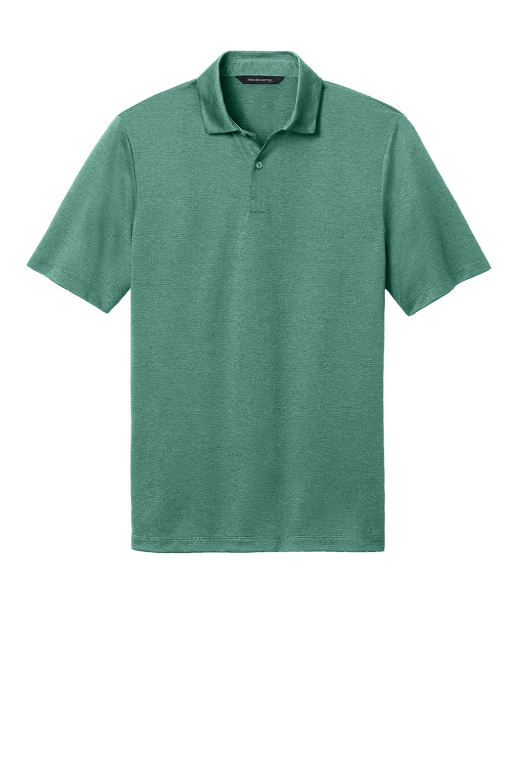 Mercer+Mettle MM1020 Mens Recharge Moisture Wicking Short Sleeve Polo Shirt Heather Sage Green Flat Front