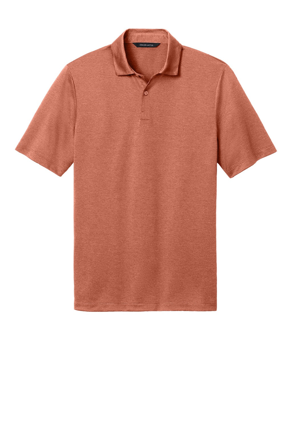 Mercer+Mettle MM1020 Mens Recharge Moisture Wicking Short Sleeve Polo Shirt Heather Sienna Flat Front