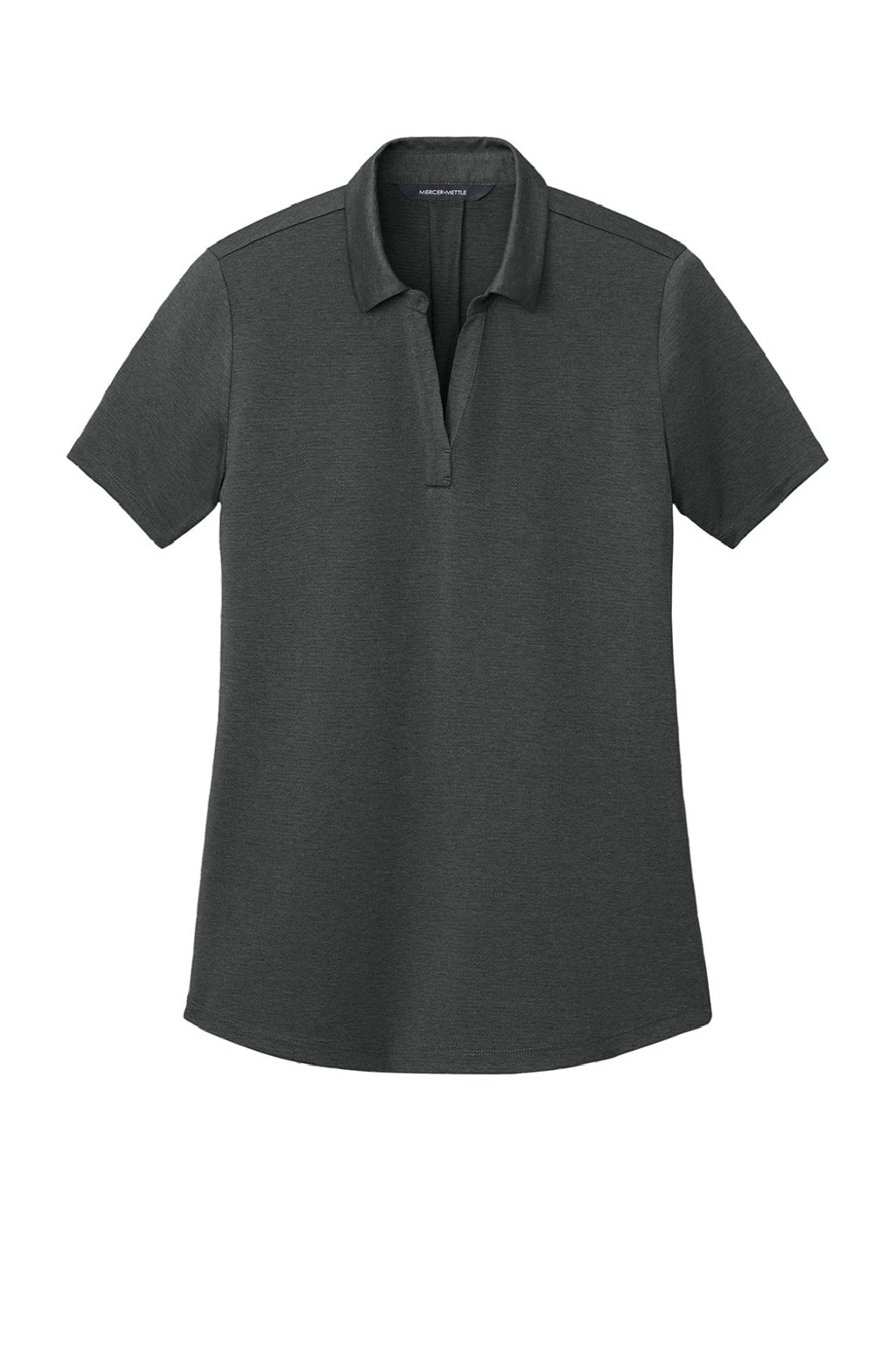 Mercer+Mettle MM1021 Womens Recharge Moisture Wicking Short Sleeve Polo Shirt Heather Anchor Grey Flat Front