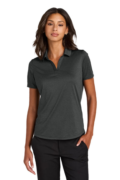 Mercer+Mettle MM1021 Womens Recharge Moisture Wicking Short Sleeve Polo Shirt Heather Anchor Grey Model Front