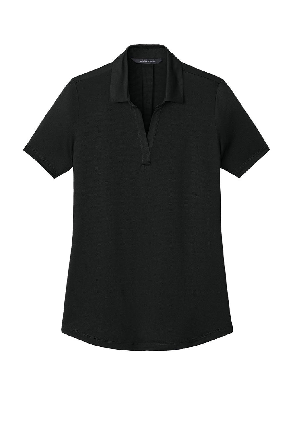 Mercer+Mettle MM1021 Womens Recharge Moisture Wicking Short Sleeve Polo Shirt Deep Black Flat Front