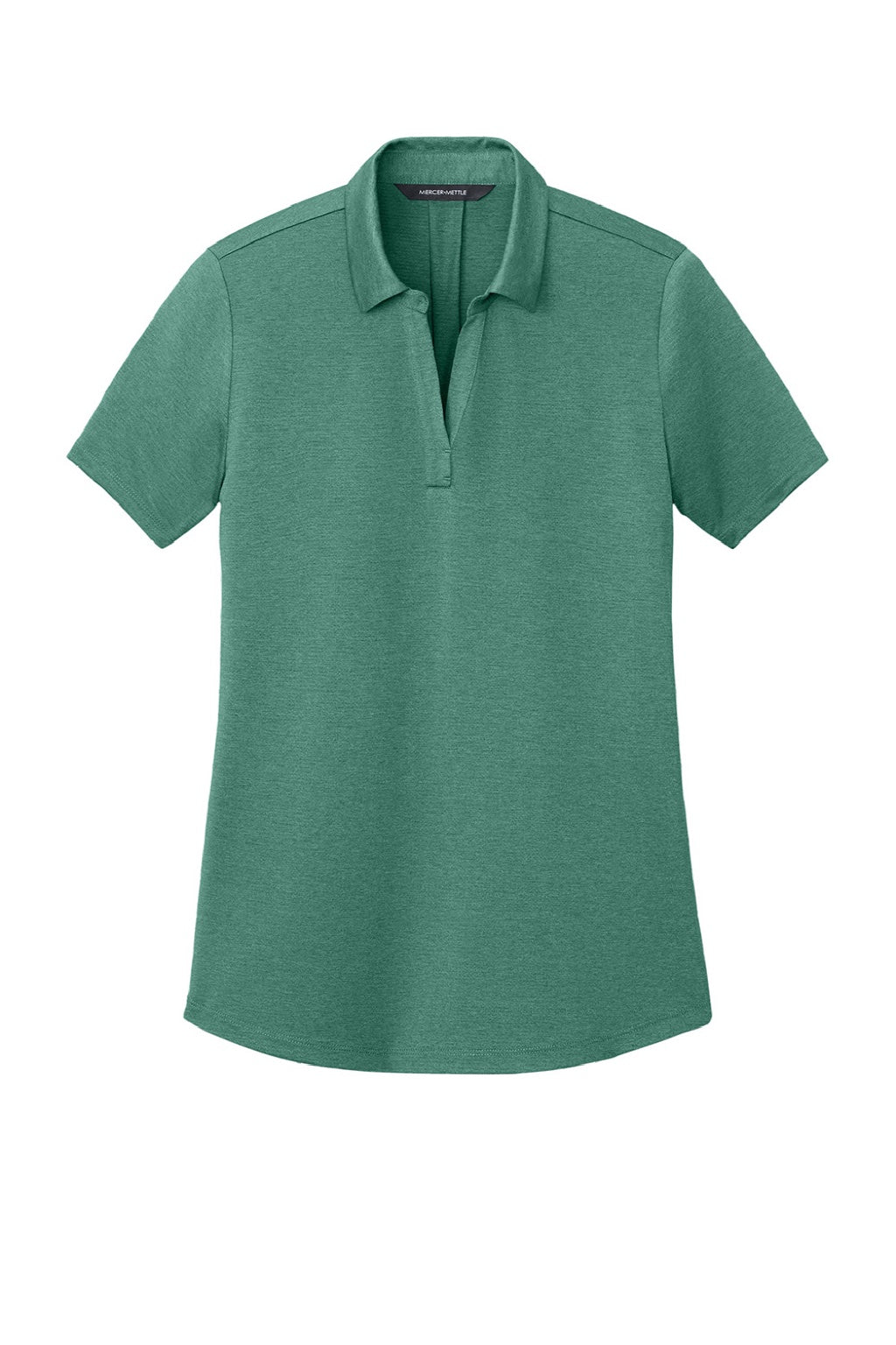 Mercer+Mettle MM1021 Womens Recharge Moisture Wicking Short Sleeve Polo Shirt Heather Sage Green Flat Front