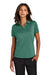 Mercer+Mettle MM1021 Womens Recharge Moisture Wicking Short Sleeve Polo Shirt Heather Sage Green Model Front