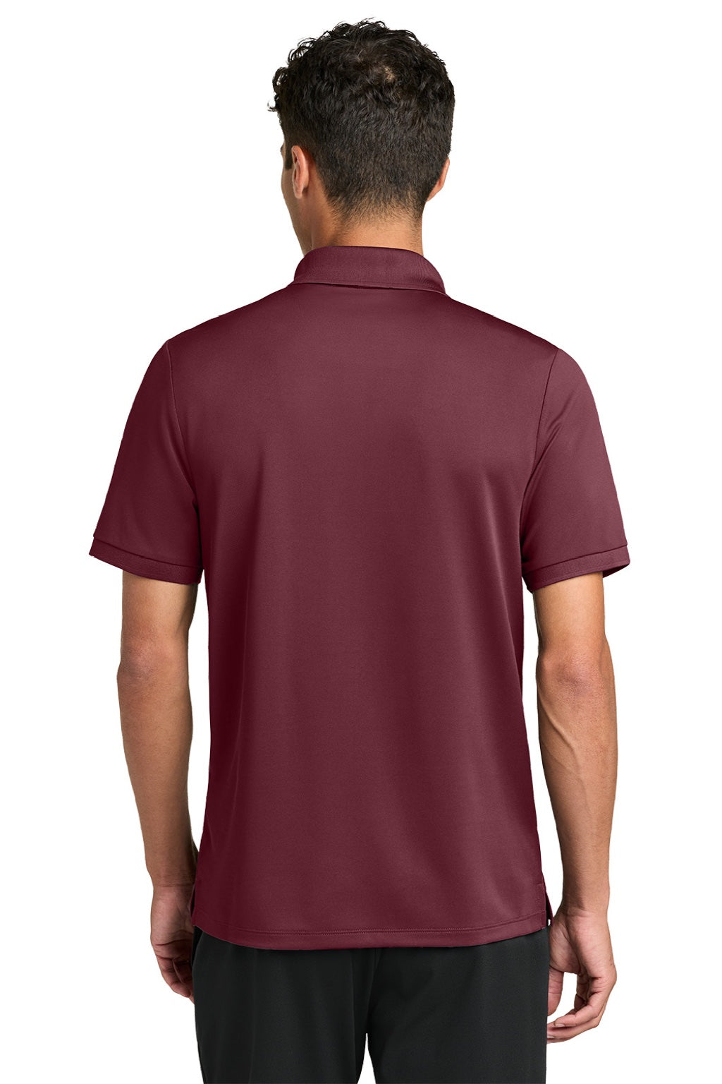 Mercer+Mettle MM1030 Mens Everyday Performance Short Sleeve Polo Shirt Burgundy Model Back