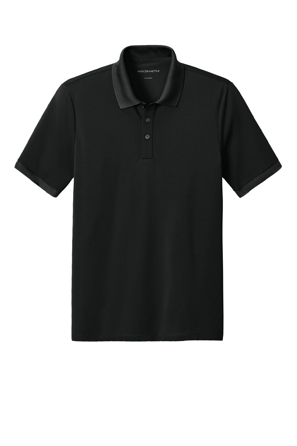 Mercer+Mettle MM1030 Mens Everyday Performance Short Sleeve Polo Shirt Deep Black Flat Front