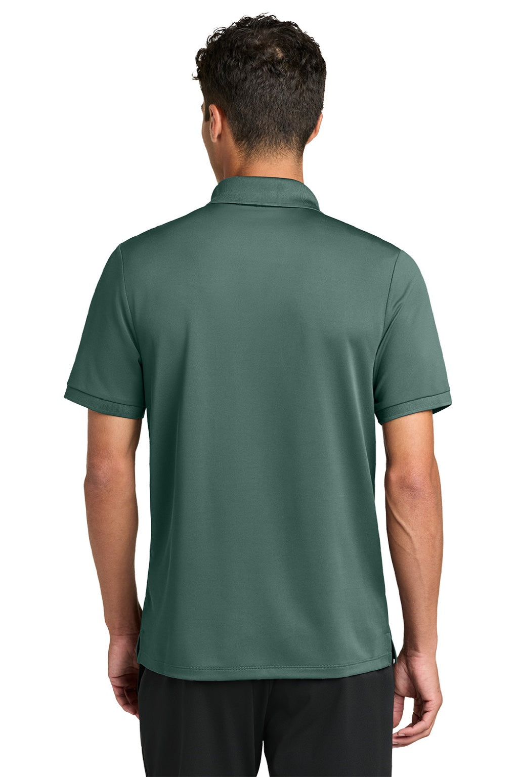 Mercer+Mettle MM1030 Mens Everyday Performance Short Sleeve Polo Shirt Silver Pine Green Model Back