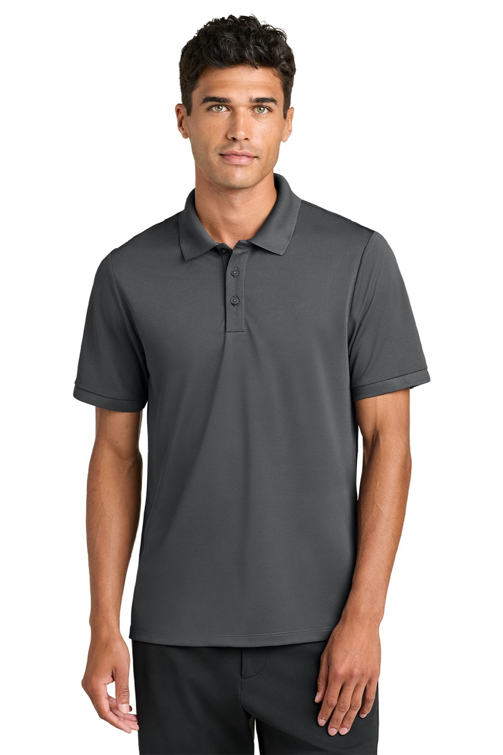 Mercer+Mettle MM1030 Mens Everyday Performance Short Sleeve Polo Shirt Storm Grey Model Front