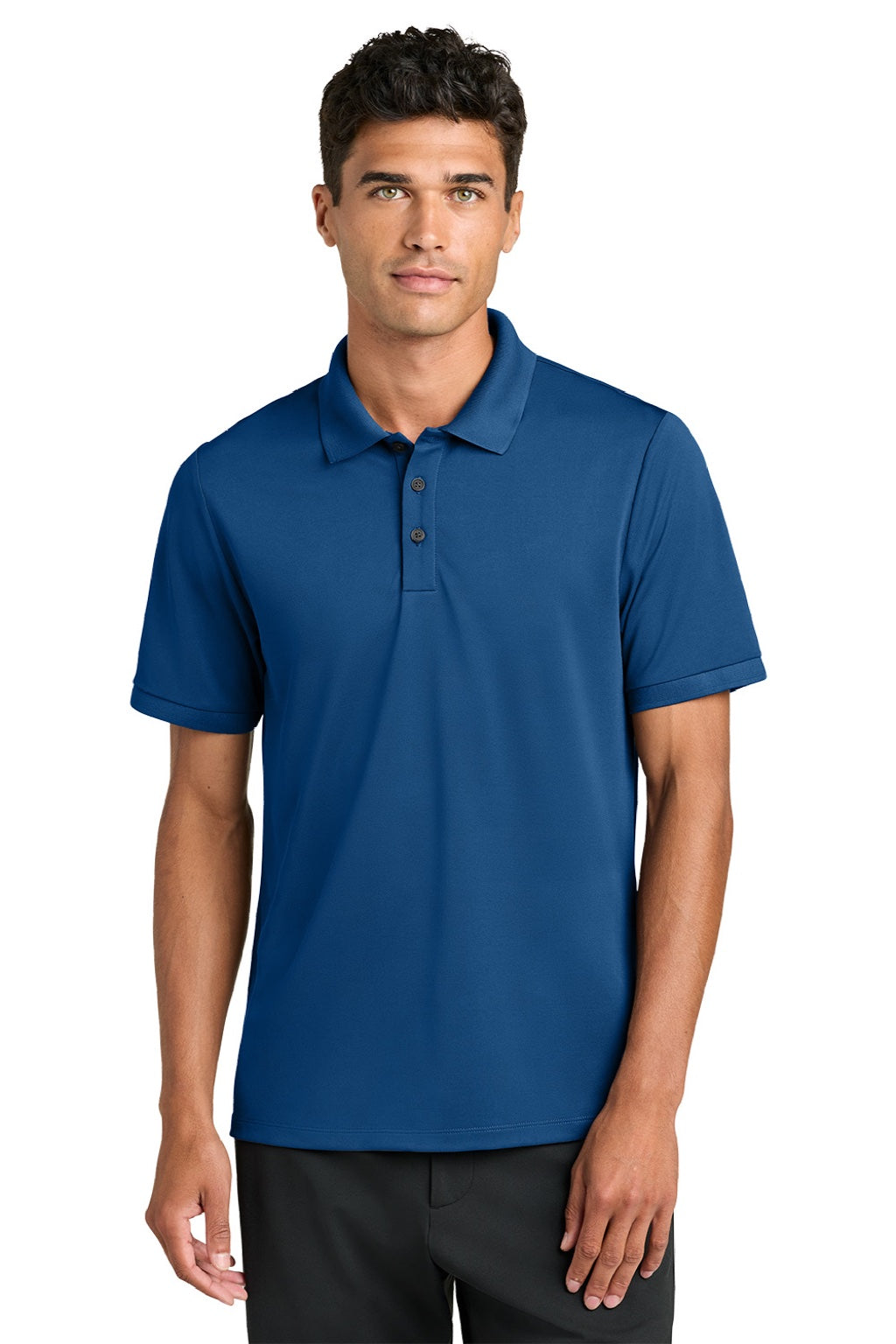 Mercer+Mettle MM1030 Mens Everyday Performance Short Sleeve Polo Shirt True Blue Model Front