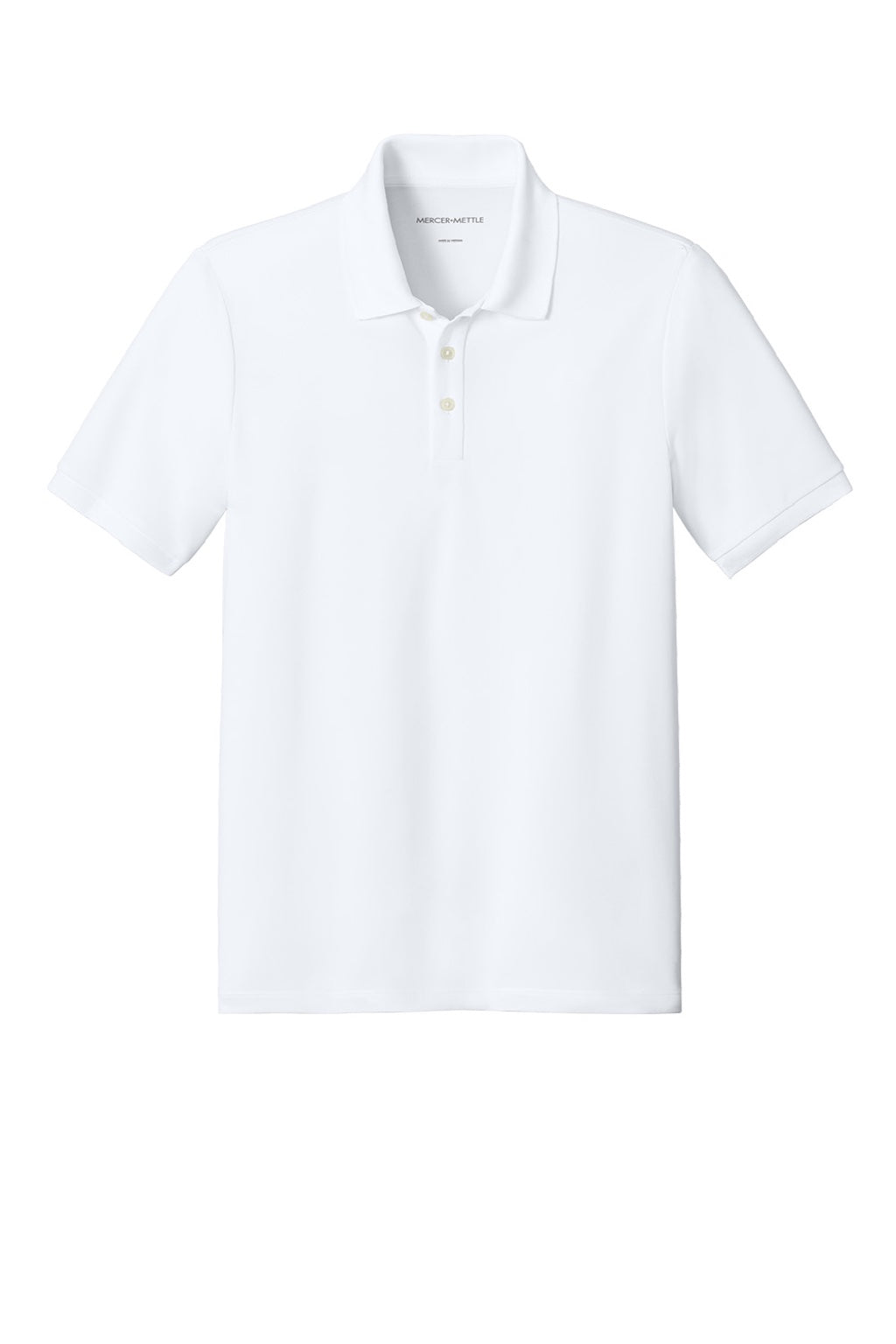 Mercer+Mettle MM1030 Mens Everyday Performance Short Sleeve Polo Shirt White Flat Front