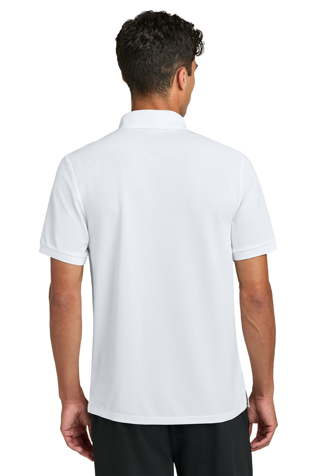 Mercer+Mettle MM1030 Mens Everyday Performance Short Sleeve Polo Shirt White Model Back