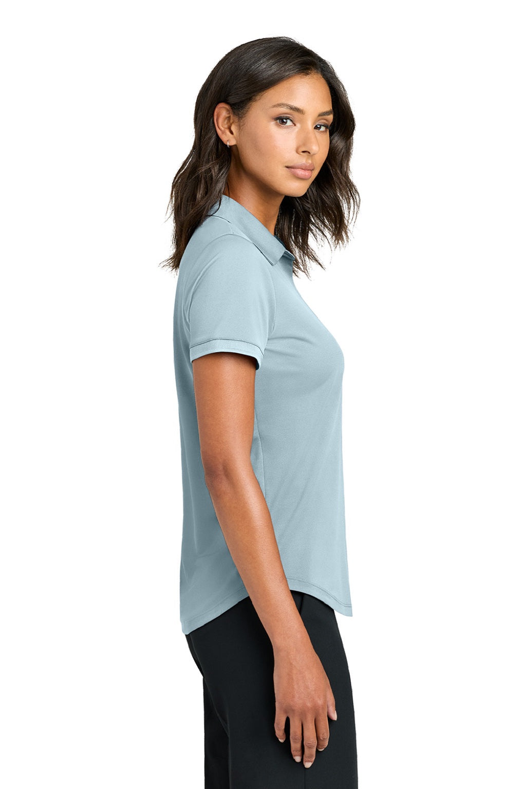 Mercer+Mettle MM1031 Womens Everyday Performance Short Sleeve Polo Shirt Celestial Blue Model Side