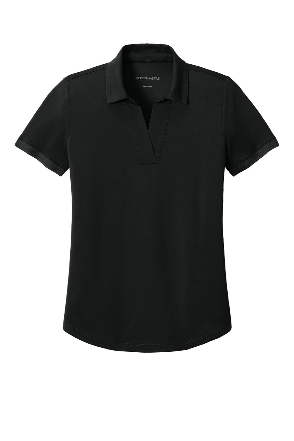 Mercer+Mettle MM1031 Womens Everyday Performance Short Sleeve Polo Shirt Deep Black Flat Front